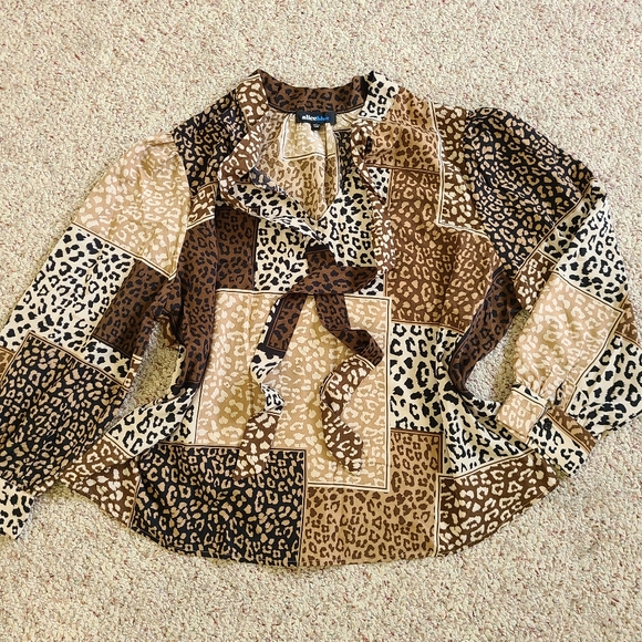 Alice Blue Plus Size Tie Neck Blouse 3X - Picture 4 of 4